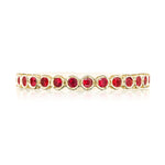 Round Bezel Droplet Wedding Band with Ruby