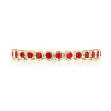Round Bezel Droplet Wedding Band with Ruby