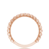 Round Bezel Droplet Wedding Band with Ruby