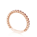 Round Bezel Droplet Wedding Band with Ruby