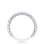 Round Bezel Droplet Wedding Band with Sapphire