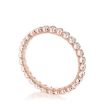 Round Bezel Droplet Wedding Band with Sapphire