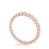 Round Bezel Droplet Wedding Band with Sapphire