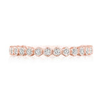 Round Bezel Droplet Wedding Band with Diamond