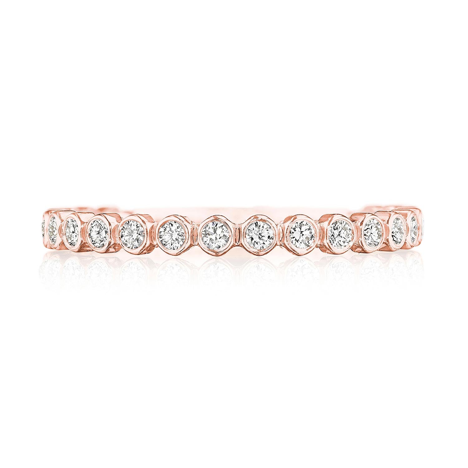 Round Bezel Droplet Wedding Band with Diamond