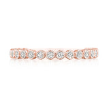 Round Bezel Droplet Wedding Band with Diamond