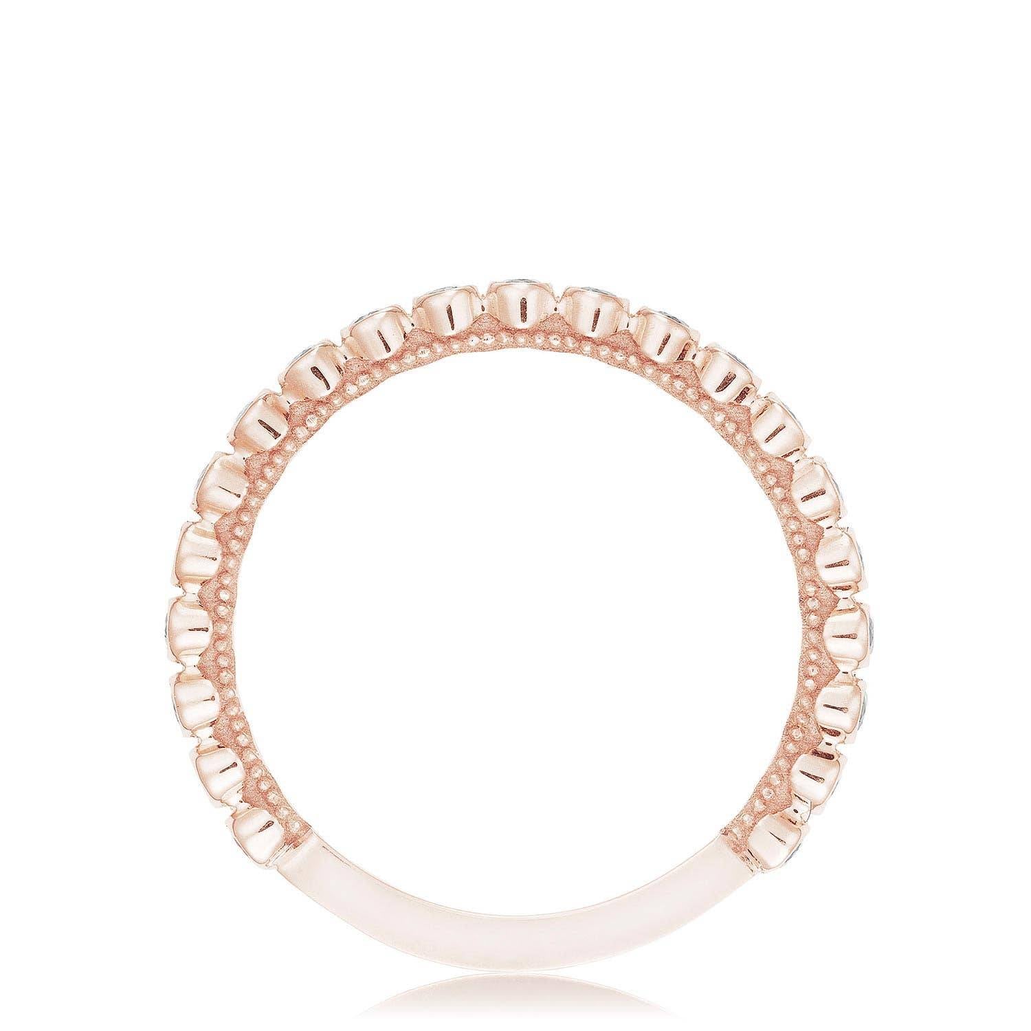 Round Bezel Droplet Wedding Band with Diamond