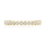 Round Bezel Droplet Wedding Band with Diamond