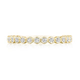 Round Bezel Droplet Wedding Band with Diamond