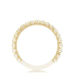 Round Bezel Droplet Wedding Band with Diamond