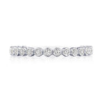 Round Bezel Droplet Wedding Band with Diamond