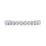 Round Bezel Droplet Wedding Band with Diamond