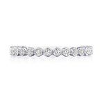 Round Bezel Droplet Wedding Band with Diamond