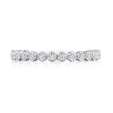 Round Bezel Droplet Wedding Band with Diamond