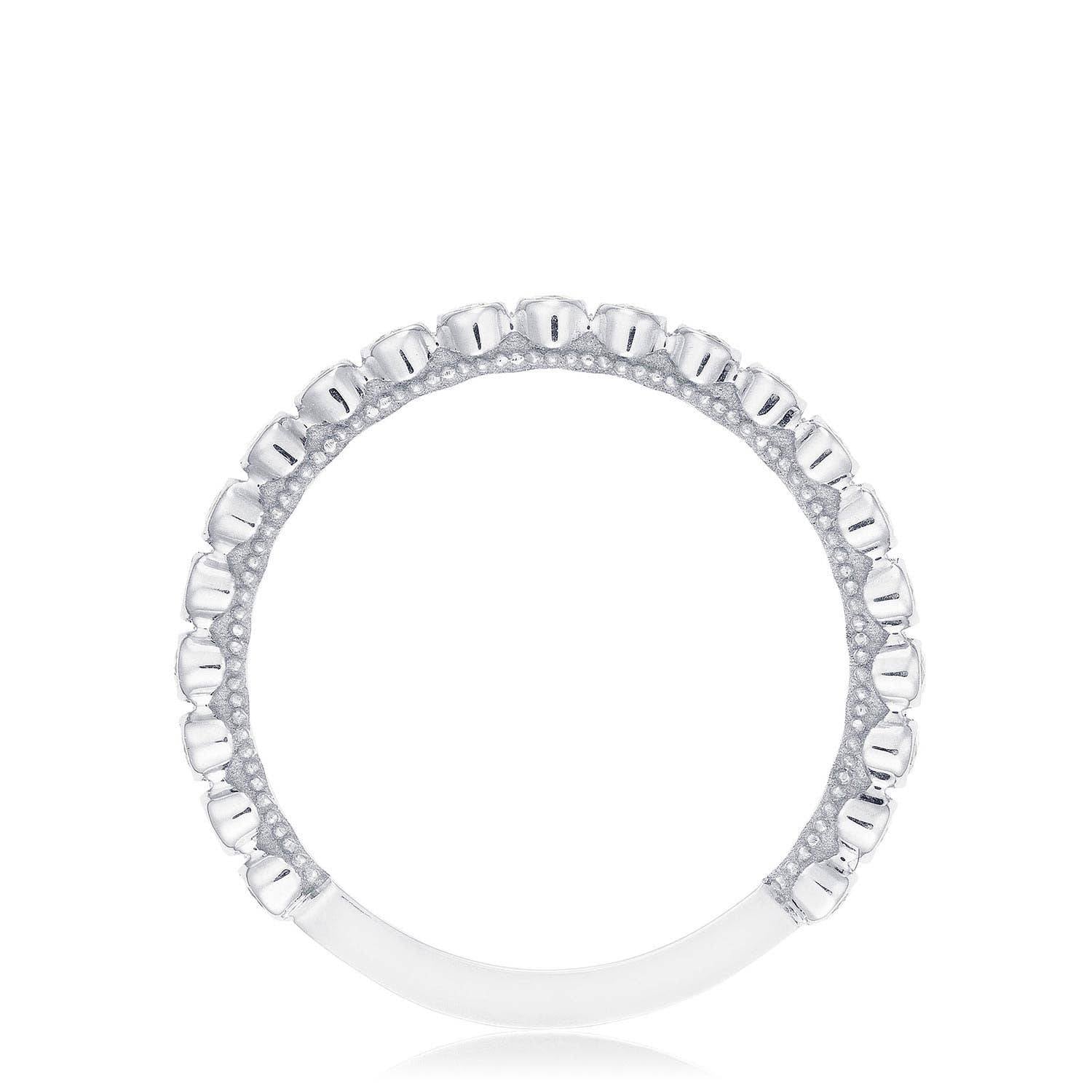 Round Bezel Droplet Wedding Band with Diamond