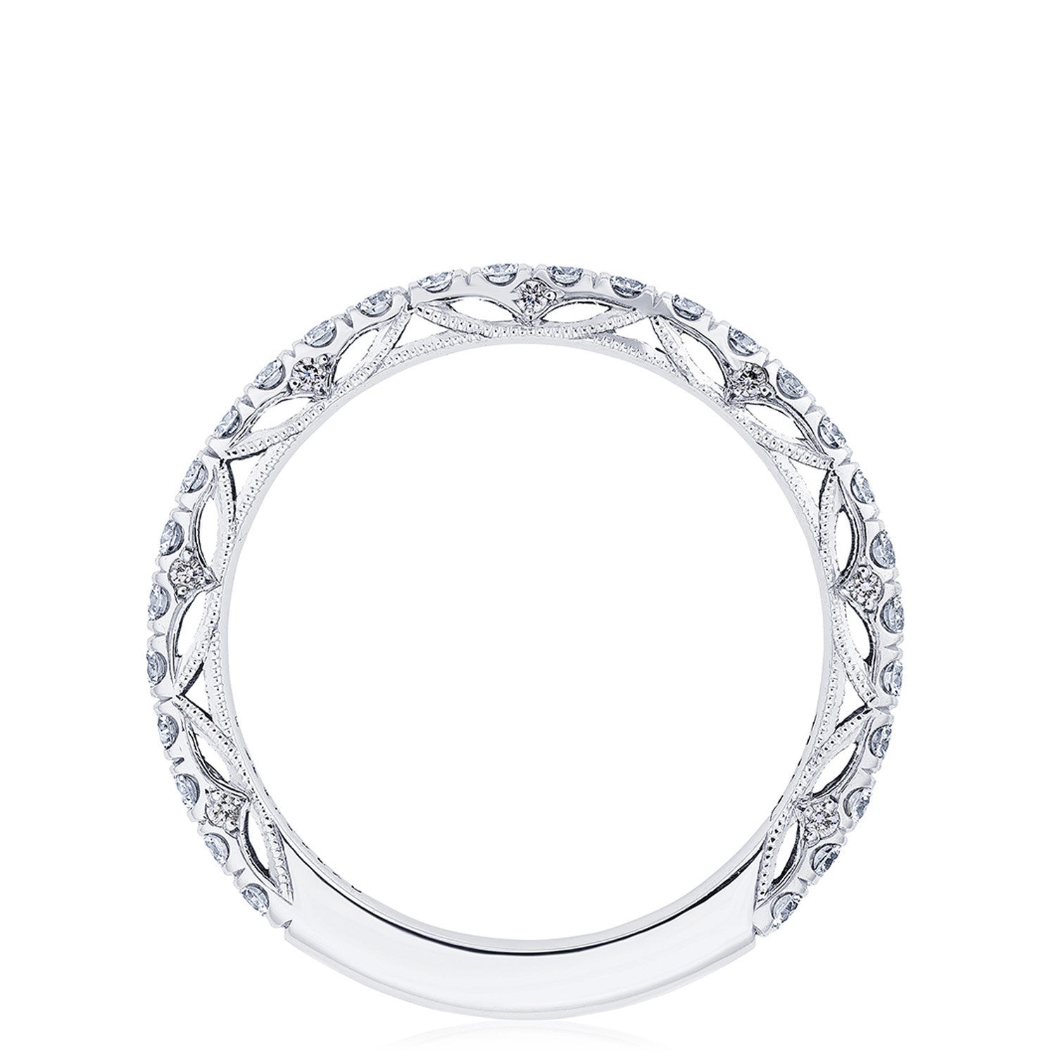 French Pavé Diamond Wedding Band