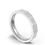 Diamond Faceted - Full Coverage Wedding Band in High Polish - 4mm