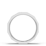 Diamond Faceted - Full Coverage Wedding Band in High Polish  - 6mm
