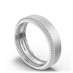 Bevel Edge Diamond Wedding Band in Satin Finish - 7mm