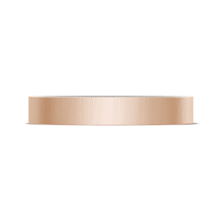 Classic Two-Tone Flat Wedding Band in Satin Finish