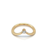 Blue Marlin Signature  V Curbed Diamond Solitaire Ring