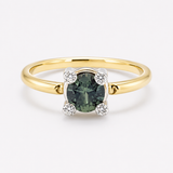 14K Two Tone 0.75ctw Sapphire Ring
