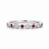 18K White Gold Band 0.17ctw Ruby Ring