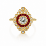 18K Yellow Gold 0.22ctw Ruby Ring