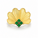 18K Yellow Gold 0.44ctw Emerald Ring