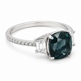 Platinum 3 Stone 3.43ctw Sapphire Ring
