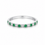 14K White Gold 0.18ctw Emerald Ring