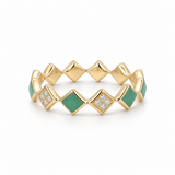 14K Yellow Gold Chyrsoprase Ring