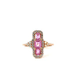 Pink Sapphire and Diamond Ring