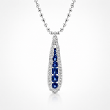 14K White Gold 0.54ctw Sapphire Pendant/Charm