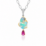 18K Two Tone 4.90ctw Opal Pendant/Charm