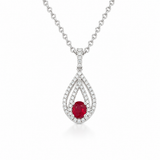 18K White Gold 0.45ctw Ruby Pendant/Charm