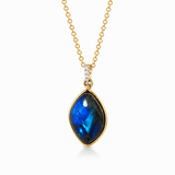 14K Two Tone Spectrolite Pendant