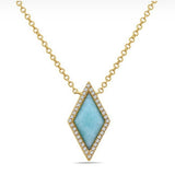14K Yellow Gold 0.63ctw Amazonite Necklace