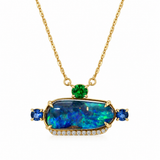 14K Yellow Gold Raso 9.40ctw Opal Necklace