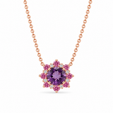 14K Rose Gold 0.43ctw Amethyst Necklace