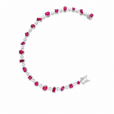 18K White Gold Tennis 5.93ctw Ruby Bracelet