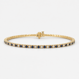 14K Yellow Gold Bangle 0.84ctw Sapphire Bracelet