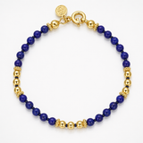 14K Yellow Gold Bead Lapis Lazuli Bracelet
