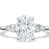 Platinum 3 Stone Semi Mount Engagement Ring