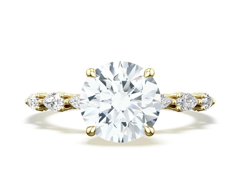 18K Yellow Gold Classic Semi Mount Engagement Ring
