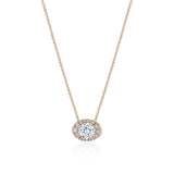17"" Horizontal Oval Bloom Diamond Necklace