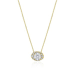 17"" Horizontal Oval Bloom Diamond Necklace