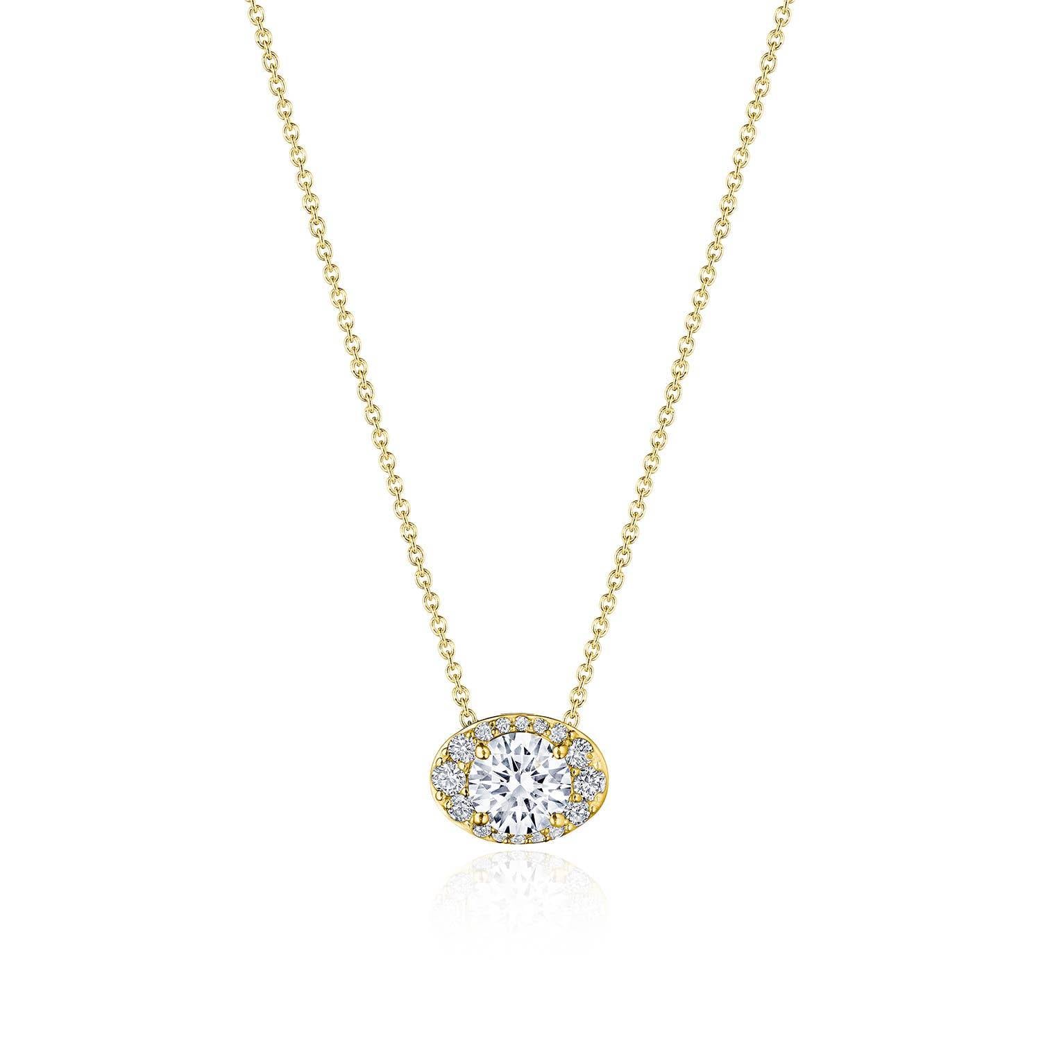 17"" Horizontal Oval Bloom Diamond Necklace