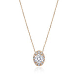 17"" Vertical Oval Bloom Diamond Necklace