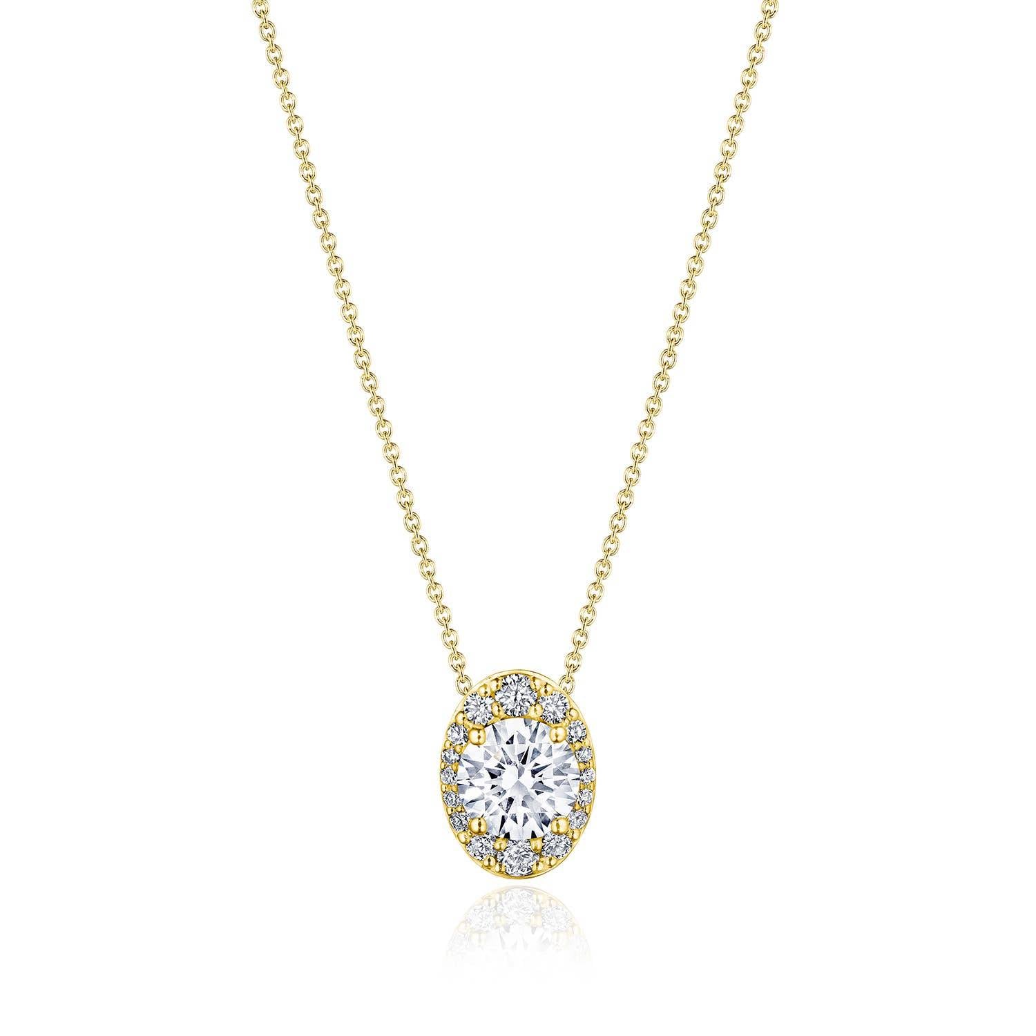 17"" Vertical Oval Bloom Diamond Necklace